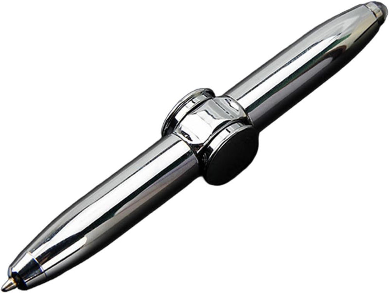 Metal Rotating Pen Spinning Fidget Anti Stress Pen with LED Light (1Pcs)