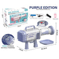 60 Holes bazooka Bubble Gun - Purple -