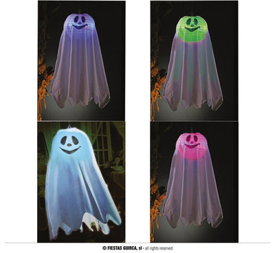 60 CM GHOST HANGING WITH LIGHT (INCL.BAT (19774)