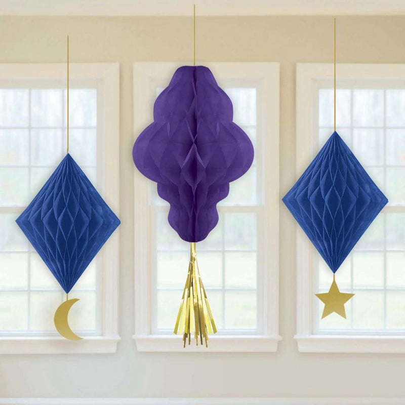 EID Celebration Honeycomb Decorations (3pcs)
