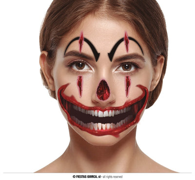 FACE CLOWN TATTOO 30X 14 CM (15837)