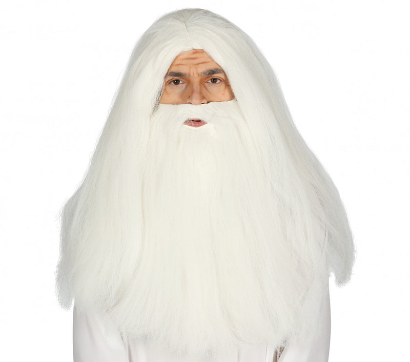 WHITE EARD AND WIG IN BOX (4039)