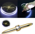 Metal Rotating Pen Spinning Fidget Anti Stress Pen with LED Light (1Pcs)