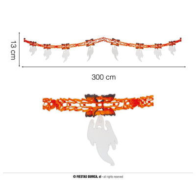 PAPER GHOST HALLOWEEN GARLAND, 13X300 CM (19439)